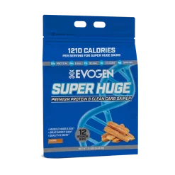 Evogen Super Huge mass gainer protein powder for muscle growth and weight gain available at Body Delights supplement store.